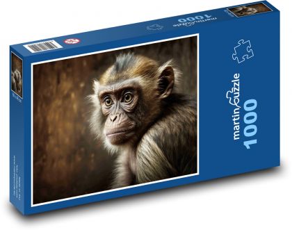 Opičí dítě - mládě, opice - Puzzle 1000 dílků, rozměr 60x46 cm