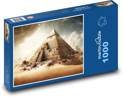 Pyramida - stavba, Egypt  - Puzzle 1000 dílků, rozměr 60x46 cm