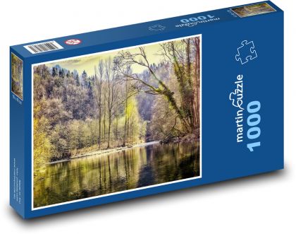 Forest - lake, trees - Puzzle 1000 pieces, size 60x46 cm 