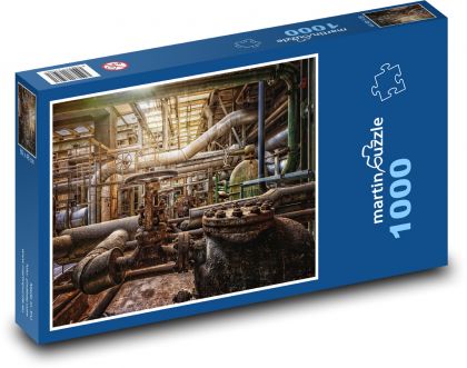 Továreň - budova, trubica - Puzzle 1000 dielikov, rozmer 60x46 cm