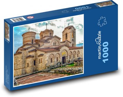 Plaošník - stavba, kostel - Puzzle 1000 dílků, rozměr 60x46 cm