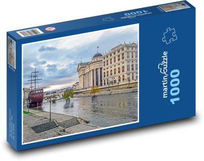 Skopje - Severní Makedonie, město - Puzzle 1000 dílků, rozměr 60x46 cm