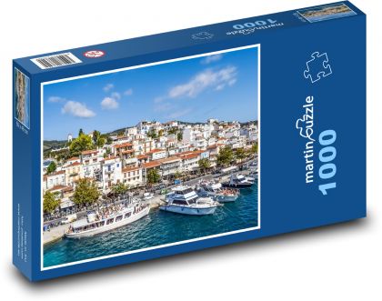 Skiathos - Grecja, port - Puzzle 1000 elementów, rozmiar 60x46 cm
