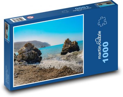 Skály - vlny, moře - Puzzle 1000 dílků, rozměr 60x46 cm