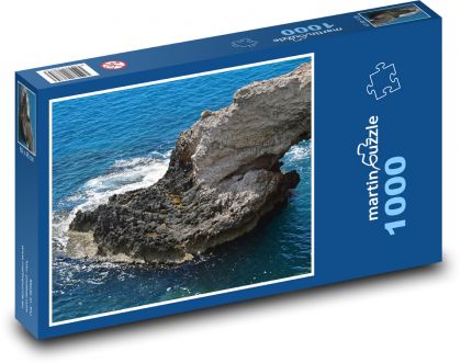 Skala v mori - vlny, erózia - Puzzle 1000 dielikov, rozmer 60x46 cm