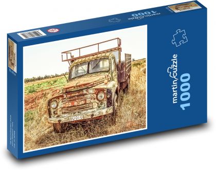 Staré nákladní auto - automobil, venkov - Puzzle 1000 dílků, rozměr 60x46 cm