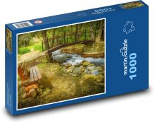 Řeka v lese - potok, příroda Puzzle 1000 dílků - 60 x 46 cm