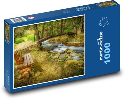Řeka v lese - potok, příroda - puzzle 1000 dílků