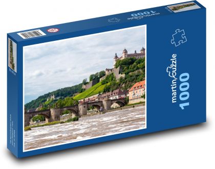 Německo - most, řeka - Puzzle 1000 dílků, rozměr 60x46 cm