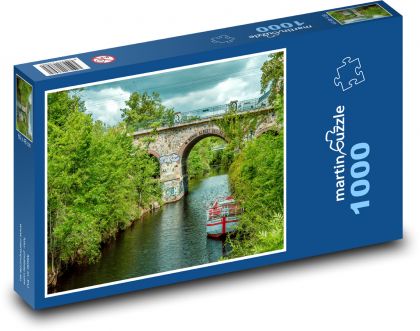 Boat trip - bridge, landscape - Puzzle 1000 pieces, size 60x46 cm 