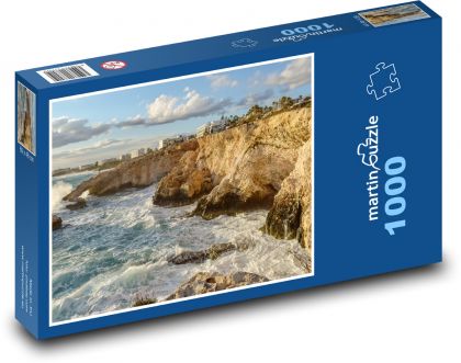 Skalnaté pobřeží - moře, skály - Puzzle 1000 dílků, rozměr 60x46 cm