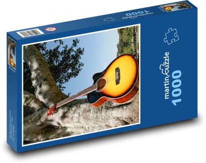 Kytara - strom, nebe - puzzle 1000 dílků