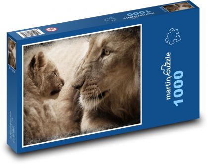 Lev - lev, mláďa - Puzzle 1000 dielikov, rozmer 60x46 cm