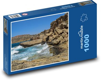 Skalnaté pobrežie - more, útes - Puzzle 1000 dielikov, rozmer 60x46 cm