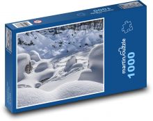 Zimná krajina - les, sneh Puzzle 1000 dielikov - 60 x 46 cm