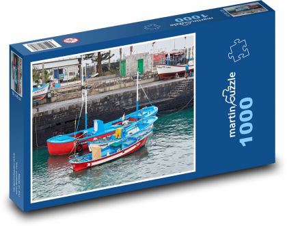 Port - morza, łodzie - Puzzle 1000 elementów, rozmiar 60x46 cm