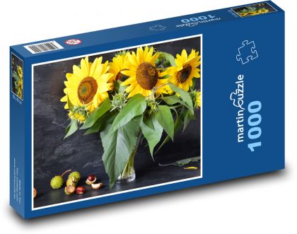 Sonnenblumen - Kastanien, Herbst - Puzzle - 1000 Teile