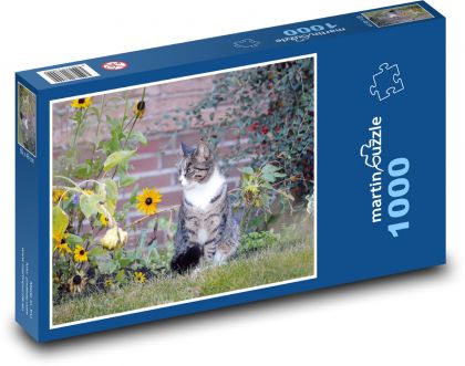 Kočka - domácí zvíře, zahrada  - puzzle 1000 dílků