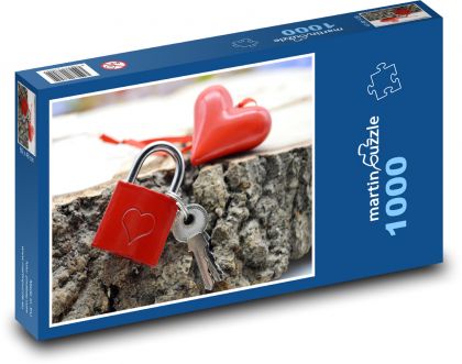Serce - Kłódka - Puzzle 1000 elementów, rozmiar 60x46 cm