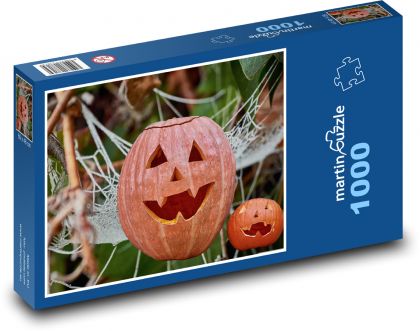 Carved pumpkin - autumn, halloween - Puzzle 1000 pieces, size 60x46 cm 