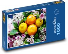 Květiny - ovoce, citrony  Puzzle 1000 dílků - 60 x 46 cm