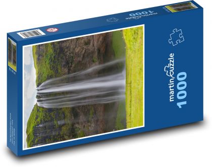 Vodopád - příroda, Island - Puzzle 1000 dílků, rozměr 60x46 cm