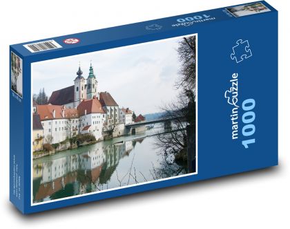 Historický kostel - Steyr, Rakousko  - Puzzle 1000 dílků, rozměr 60x46 cm