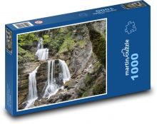 Vodopád - les, voda Puzzle 1000 dielikov - 60 x 46 cm 