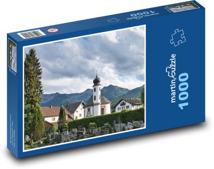 Bavorsko - Německo, kostel - Puzzle 1000 dílků, rozměr 60x46 cm