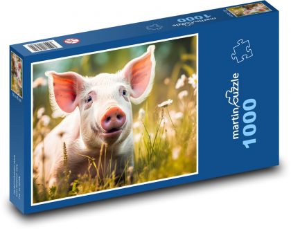 Sele - prase, mládě - Puzzle 1000 dílků, rozměr 60x46 cm