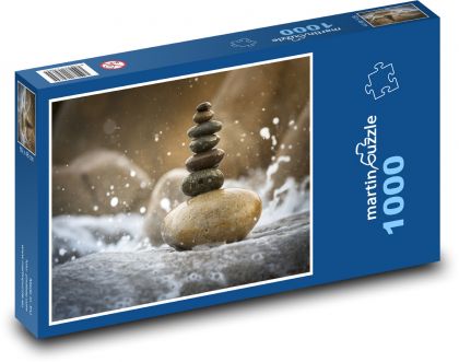 Kameny - voda, příroda - Puzzle 1000 dílků, rozměr 60x46 cm