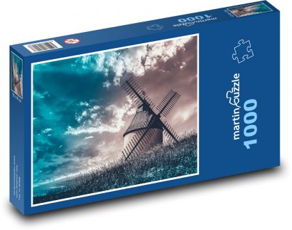 Mlýn - nebe, krajina - puzzle 1000 dílků