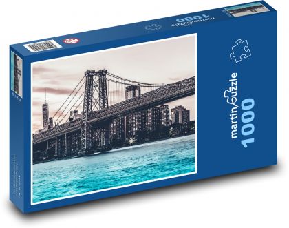 Most - rieka, mesto - Puzzle 1000 dielikov, rozmer 60x46 cm