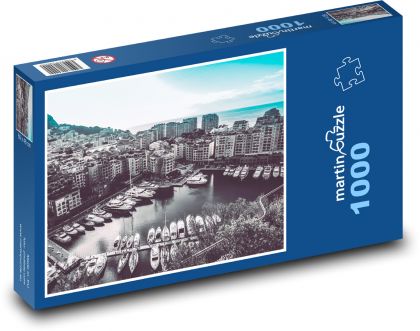 City - boats, buildings - Puzzle 1000 pieces, size 60x46 cm 