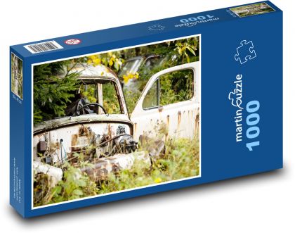 Auto - vrak, les - puzzle 1000 dílků