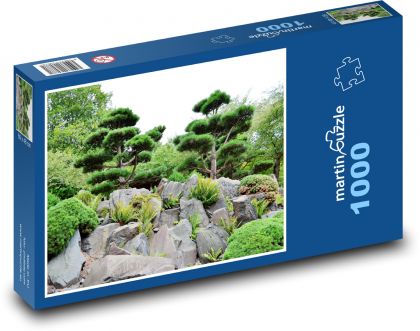 Japonská zahrada - květiny, příroda - Puzzle 1000 dílků, rozměr 60x46 cm