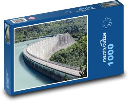 Vodní přehrada - nádrž, zeď - puzzle 1000 dílků