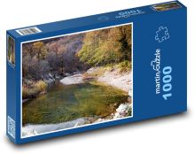 Podzim - řeka, příroda Puzzle 1000 - 60x46 cm