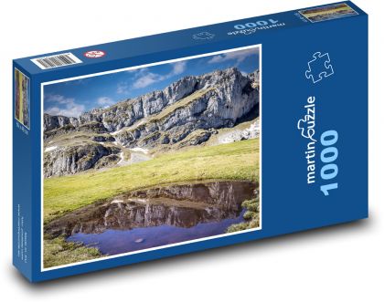 Astúria - jazero, hory - Puzzle 1000 dielikov, rozmer 60x46 cm