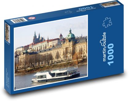 Loď - Praha, řeka - Puzzle 1000 dílků, rozměr 60x46 cm