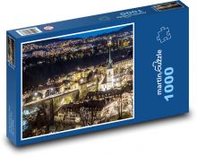 Bern - Švajčiarsko, v noci Puzzle 1000 dielikov - 60 x 46 cm 