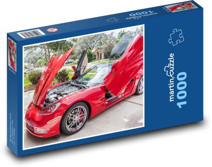 Red sports car - Puzzle 1000 pieces, size 60x46 cm 