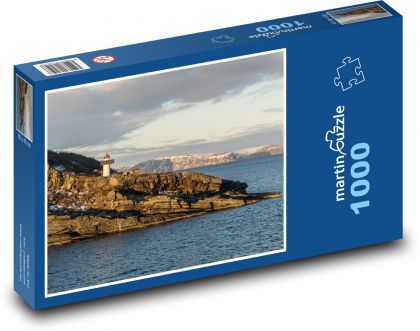 Norsko - maják, moře - Puzzle 1000 dílků, rozměr 60x46 cm