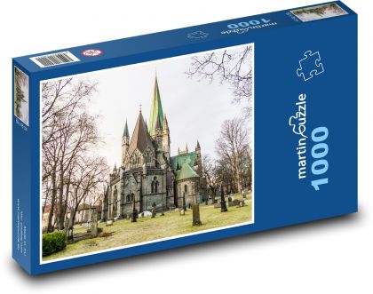 Trondheim - Nórsko, katedrála - Puzzle 1000 dielikov, rozmer 60x46 cm
