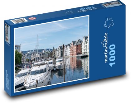 Norway - boats, city - Puzzle 1000 pieces, size 60x46 cm 