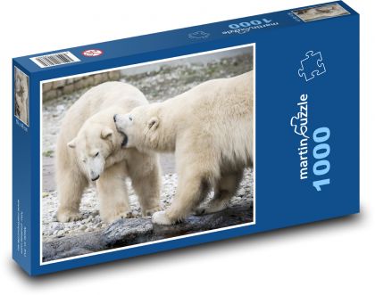 Lední medvědi - hra, zvířata - Puzzle 1000 dílků, rozměr 60x46 cm