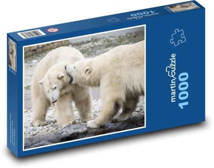 Ľadové medvede - hra, zvieratá - Puzzle 1000 dielikov, rozmer 60x46 cm
