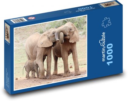 Słonie - Słoń, Safari - Puzzle 1000 elementów, rozmiar 60x46 cm