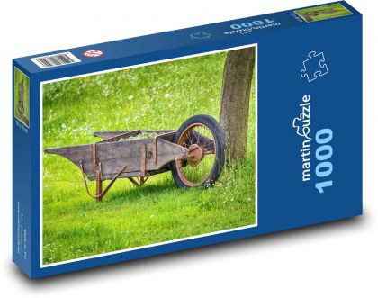Vozík - zahrada, kolečko - Puzzle 1000 dílků, rozměr 60x46 cm