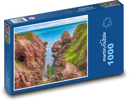 Rocky cliffs - beach, sea - Puzzle 1000 pieces, size 60x46 cm 